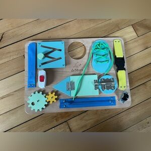 deMoca busy board for toddlers wooden sensory toys fine motor activities ocean‎